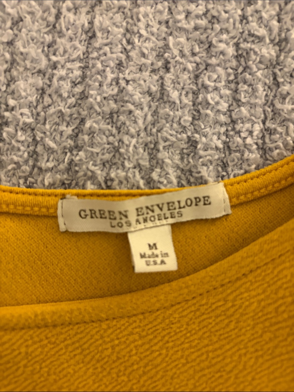 Green Envelope Mustard Textured Boatneck Long Sleeve Top - Picture 2 of 13